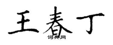 丁谦王春丁楷书个性签名怎么写