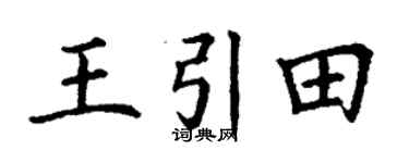 丁谦王引田楷书个性签名怎么写