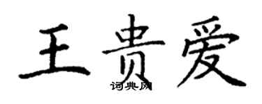丁谦王贵爱楷书个性签名怎么写