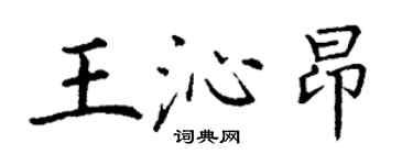 丁谦王沁昂楷书个性签名怎么写