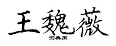 丁谦王魏薇楷书个性签名怎么写