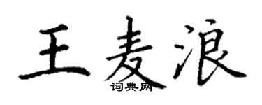 丁谦王麦浪楷书个性签名怎么写