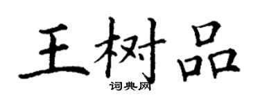 丁谦王树品楷书个性签名怎么写