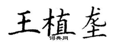 丁谦王植垄楷书个性签名怎么写