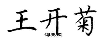 丁谦王开菊楷书个性签名怎么写