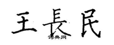 何伯昌王长民楷书个性签名怎么写