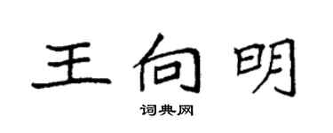 袁强王向明楷书个性签名怎么写