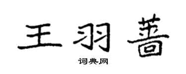 袁强王羽蔷楷书个性签名怎么写