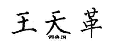 何伯昌王天革楷书个性签名怎么写