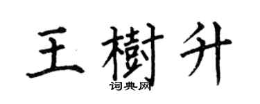 何伯昌王树升楷书个性签名怎么写