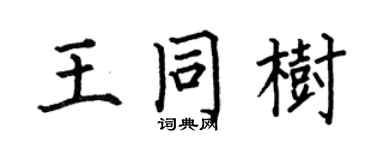 何伯昌王同树楷书个性签名怎么写