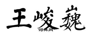 翁闿运王峻巍楷书个性签名怎么写