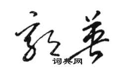 骆恒光郭英草书个性签名怎么写