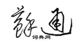 骆恒光苏通草书个性签名怎么写