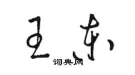 骆恒光王东草书个性签名怎么写