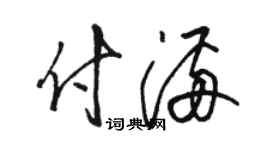 骆恒光付满草书个性签名怎么写