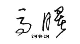 骆恒光马曙草书个性签名怎么写
