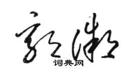 骆恒光郭微草书个性签名怎么写