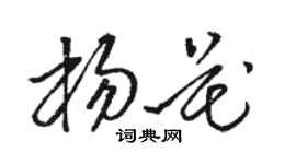 骆恒光杨花草书个性签名怎么写