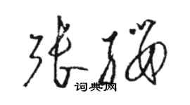 骆恒光张缨草书个性签名怎么写