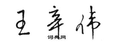 骆恒光王辛伟草书个性签名怎么写