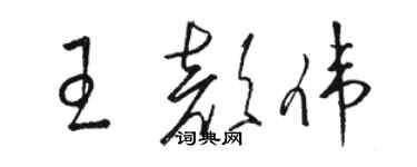 骆恒光王颜伟草书个性签名怎么写