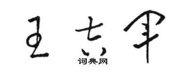 骆恒光王吉军草书个性签名怎么写