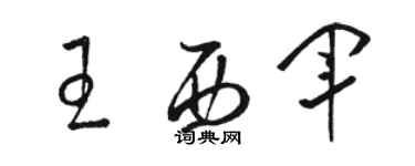 骆恒光王西军草书个性签名怎么写