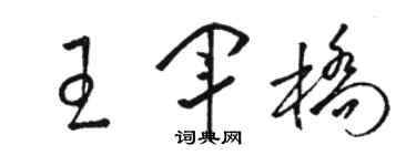 骆恒光王军桥草书个性签名怎么写