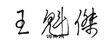 骆恒光王魁杰草书个性签名怎么写