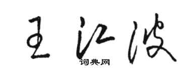 骆恒光王江波草书个性签名怎么写