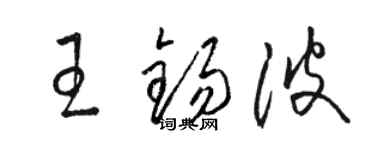 骆恒光王锡波草书个性签名怎么写