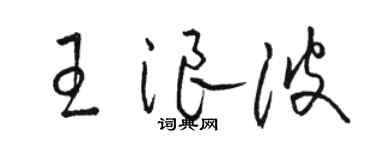 骆恒光王浪波草书个性签名怎么写