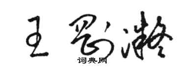 骆恒光王刚凝草书个性签名怎么写