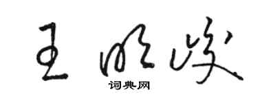 骆恒光王明峻草书个性签名怎么写