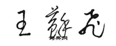 骆恒光王苏飞草书个性签名怎么写