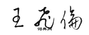 骆恒光王飞伦草书个性签名怎么写
