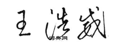 骆恒光王浩威草书个性签名怎么写
