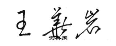 骆恒光王华岩草书个性签名怎么写