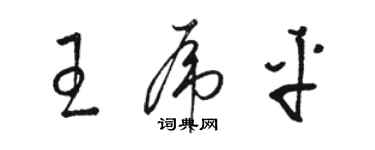 骆恒光王虎平草书个性签名怎么写