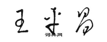 骆恒光王平昌草书个性签名怎么写