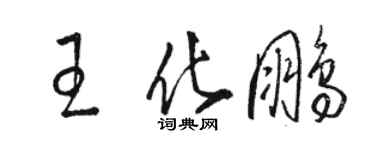 骆恒光王化鹏草书个性签名怎么写