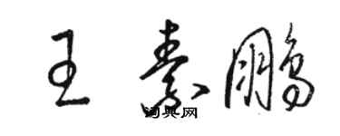骆恒光王素鹏草书个性签名怎么写