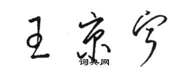 骆恒光王京宁草书个性签名怎么写