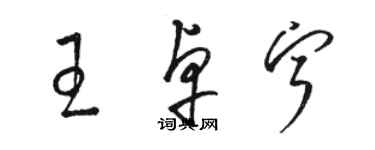 骆恒光王卓宁草书个性签名怎么写