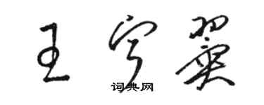骆恒光王宁翼草书个性签名怎么写