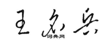 骆恒光王名兵草书个性签名怎么写