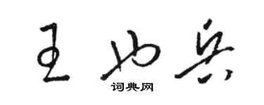 骆恒光王也兵草书个性签名怎么写