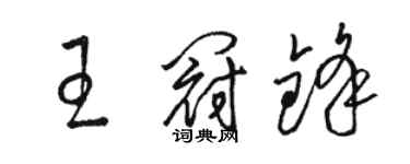 骆恒光王冠锋草书个性签名怎么写