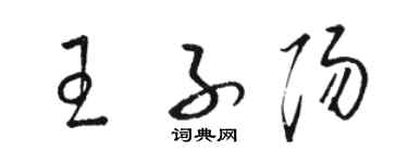 骆恒光王子阳草书个性签名怎么写